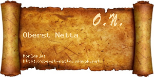 Oberst Netta névjegykártya